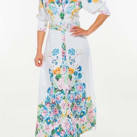 White Floral Maxi Dress - Picture 3 of 16